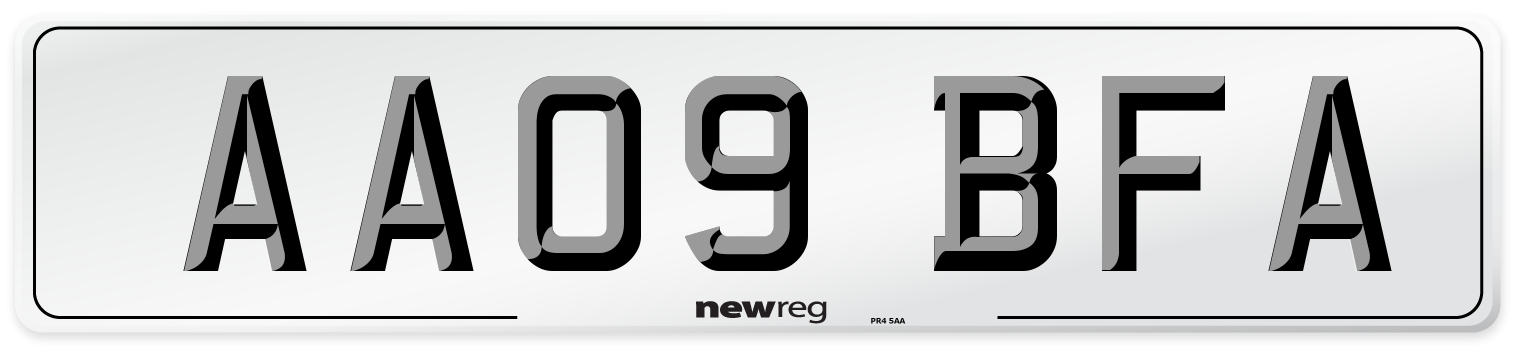 AA09 BFA Number Plate from New Reg